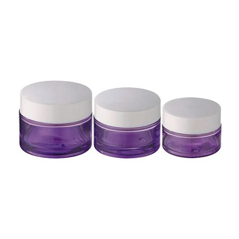 20g 30g 50g Purple Colored Custom Glass Jars For Cosmetic Usage Best Packaging