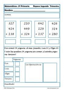610 palabras | 3 páginas. Ejercicios de Matemáticas Segundo Primaria | Fichas de ...