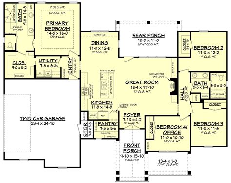 4 Bedroom Craftsman Ranch House Plan Plan 7229 Plan 7229