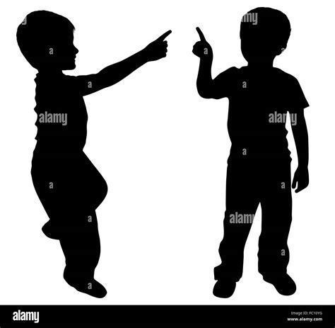 Child Silhouettes Black And White Stock Photos And Images Alamy