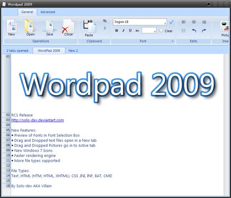 Wordpad 2009 Offers Windows 7 Like Ribbon Interface