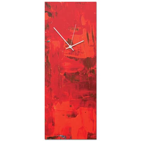 Metal Art Studio Urban Red Clock Large By Elana Richardson Modern