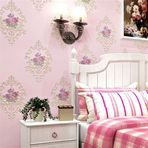 European Style Pastoral Flowers 3d Non Woven Wallpaper Bedroom Wedding