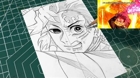 how to draw tanjiro and yoriichi hinokami kagura dragon sun halo head dance demon slayer