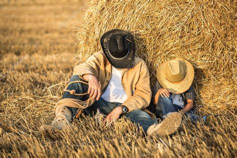 Happy Father With A Son In The Field Stock Photo By ©peppersmint 49530007