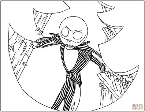 Jack Skellington From Nightmare Before Christmas Coloring Page Free