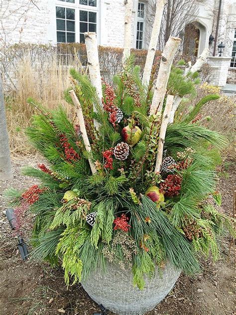 Image Result For Christmas Arrangements With Birch Branches Outdoor