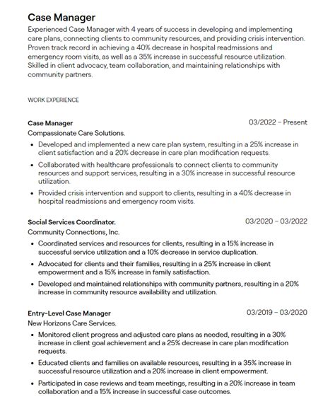 1 Case Manager Resume Examples With Guidance