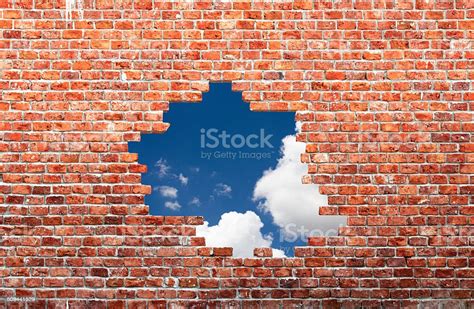 Damaged Brick Wall Background Stock Photo Download Image Now Brick