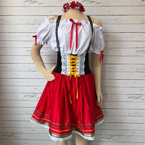 vestido típico alemão oktoberfest vermelho adulto elo7