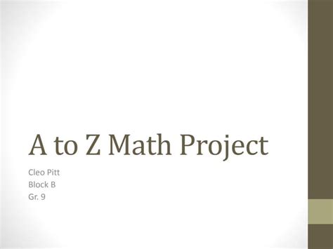 A To Z Math Project Ppt