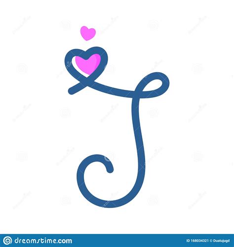 Download letter j stock photos. Cute initial logo J love stock vector. Illustration of glyph - 168034321