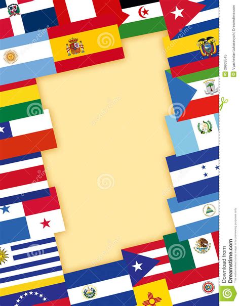 Bandiere Di Paesi Di Lingua Spagnola Illustrazione di Stock ...