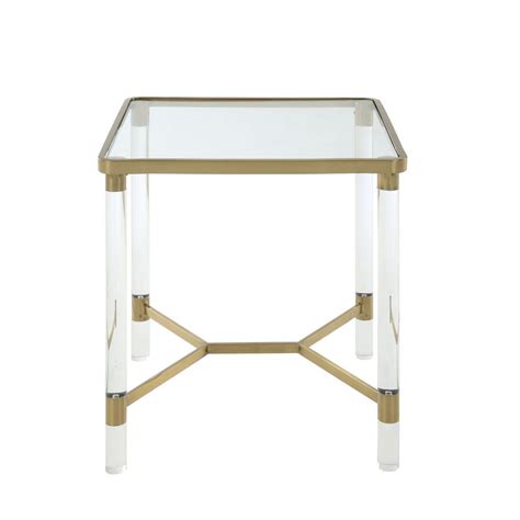 Adiel black and gold acrylic end table. Clear Acrylic End Table-65036ACR01U - The Home Depot