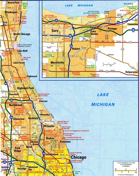 Northern Chicago Mi City Mapfree Printable Detailed Map Of Chicago