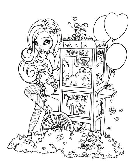 Sexy Pin Up Girl Coloring Pages Adult Sketch Coloring Page