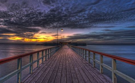 Sunset On A Great Pier Building R Building Pier R Sunset Clouds