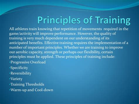 Ppt Principles Of Training Powerpoint Presentation Free Download