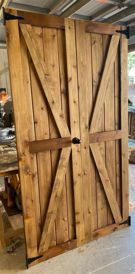 Custom Made Barn Door Farmhouse Style Rustic Solid Cedar Wood Etsy