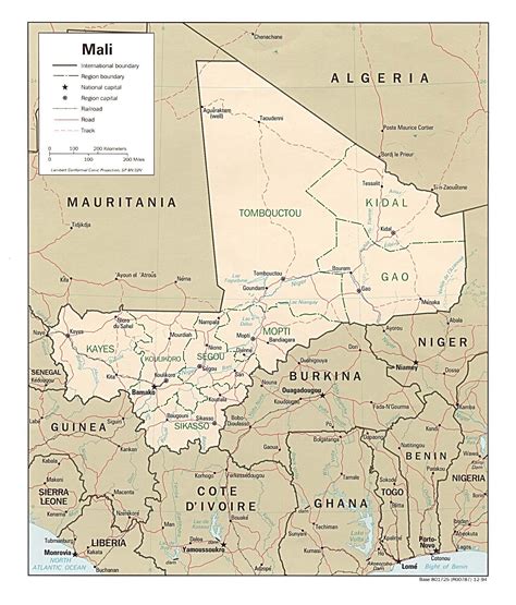 Mali Pays La Carte Carte Du Mali Pays Afrique De Louest Afrique