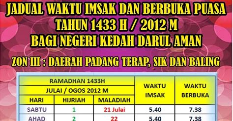 Jadual waktu berbuka puasa 2021. Kuala Nerang: Jadual Waktu Imsak Dan Berbuka Puasa 1433H ...