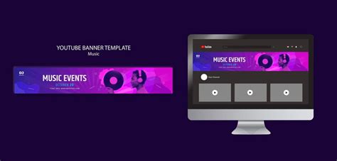 Free Psd Music Event Youtube Banner Template With Gradient Light