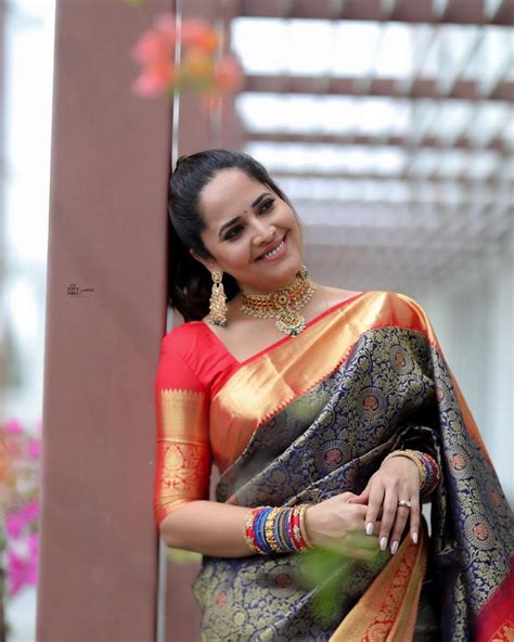 Anchor Anasuya Bharadwaj Looking Awesome In Silk Saree Telugu Rajyam Photos