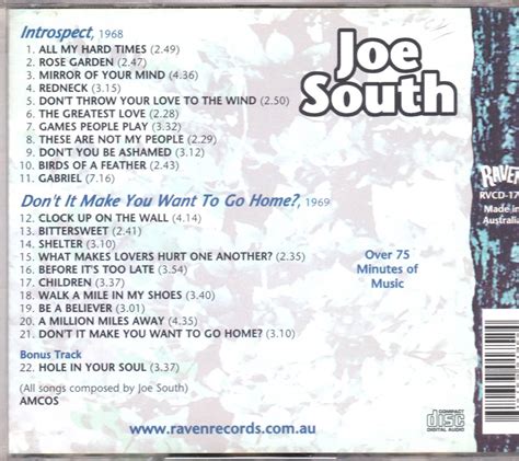 Joe South ジョー サウス Introspect＆dont It Make You Want To Go Home 68年and69年