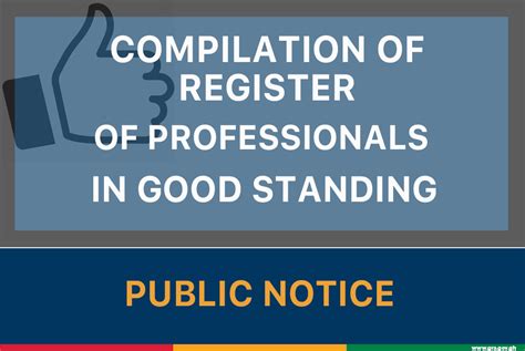 Compilation Of Register Of Professionals In Good Standing Gra