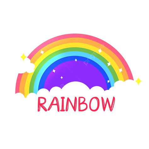 Cloud Rainbow Star Sticker Painting Rainbow Clouds Star Png