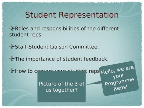 Ppt Student Representation Roles And Responsibilities Of The