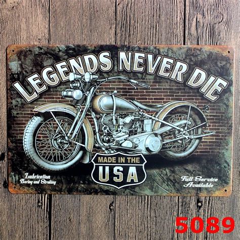 20x30cm Motor Legends Never Die Retro Metal Tin Signs Home Decorative