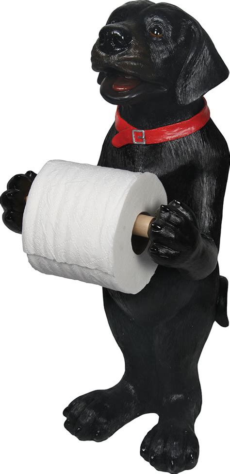 Bear cub toilet paper holder. Standing Black Lab Toilet Paper Holder