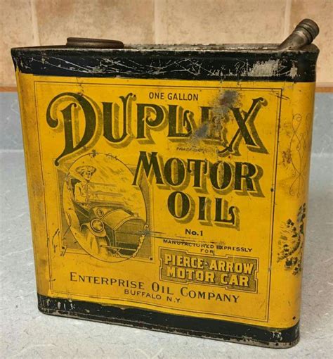 Original Duplex Motor Oil Can 1 Gallon Can Pierce Arrow Automobiles
