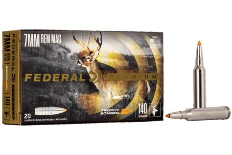 Federal 7mm Rem Mag 140 Gr Trophy Bonded Tip Vital Shok 20box
