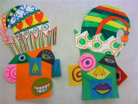 Picasso Faces Using Shapes Lines Patterns Kids Art Projects