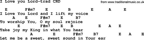 Gospel Song I Love You Lord Trad Lyrics And Chords