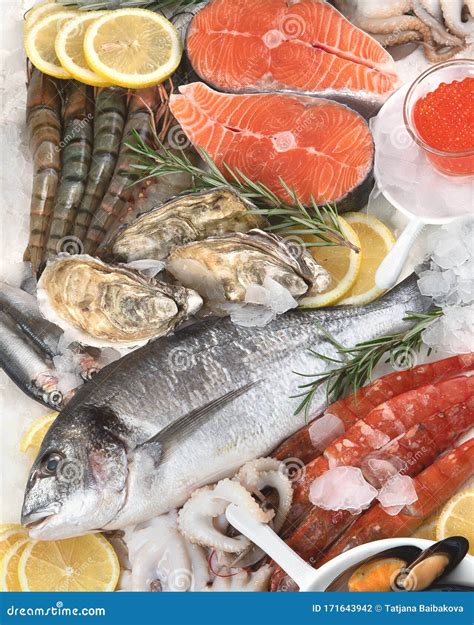 Fresh Raw Seafood Stock Photo Image Of Fish Eating 171643942