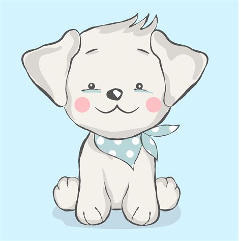 Cute Baby Dog Cartoon Style Download Free Vectors