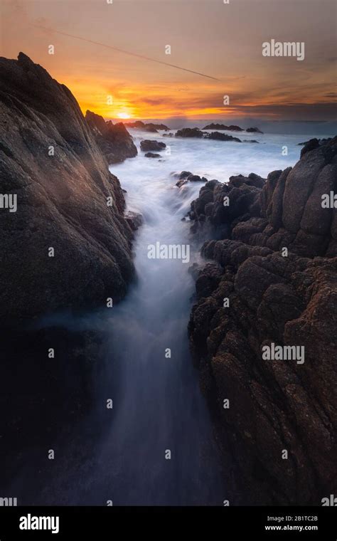 Monterey Coast At Sunset California United States Stock Photo Alamy