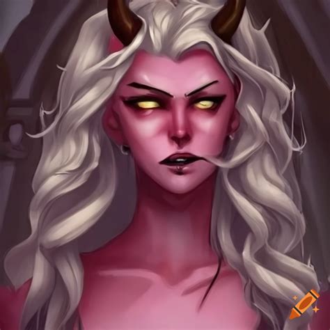 Image Of An Evil Tiefling With Blonde Hair On Craiyon