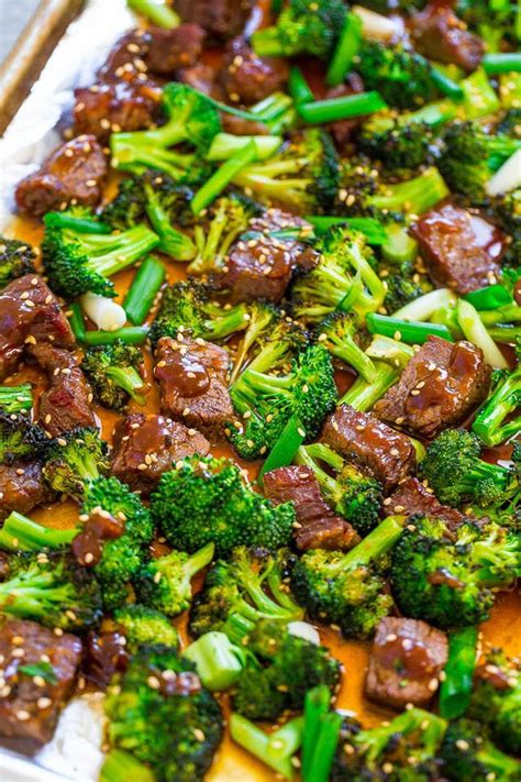 Transfer the skillet to the oven, middle rack and bake for 30 minutes. 15-Minute Sheet Pan Beef and Broccoli (Averie Cooks ...