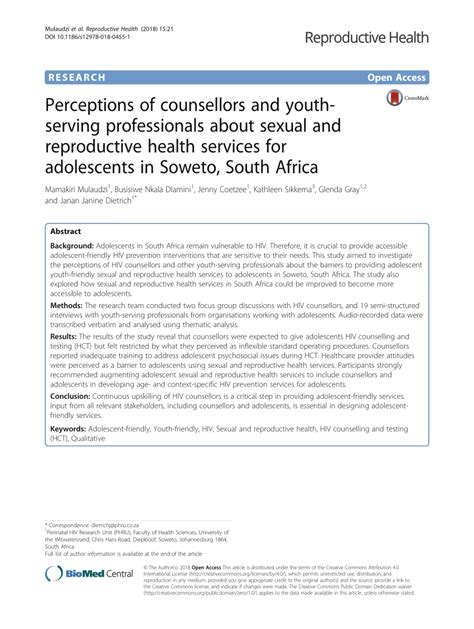 pdf perceptions of counsellors and youth serving professionals about sexual and reproductive