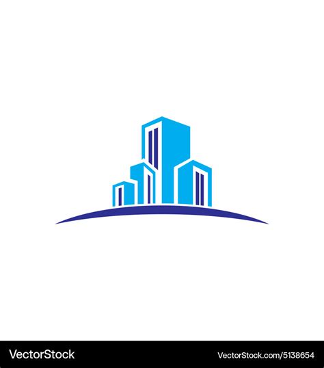 Modern Building Construction Design Logo Vector Image