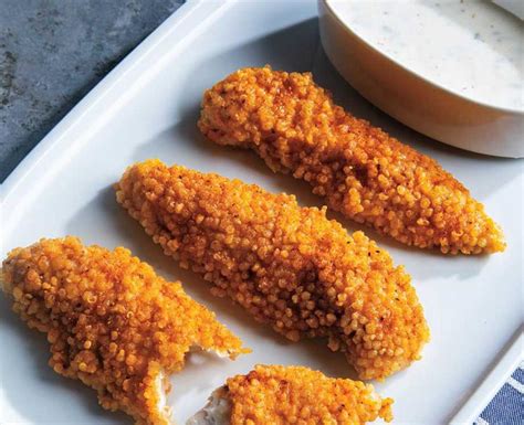 If restaurant chicken tenders all tend to be rather bland. Baked BBQ Quinoa-Crusted Chicken Tenders ⋆ Zallies Fresh ...
