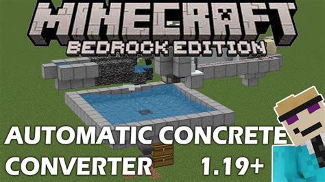 Automatic Concrete Converter Minecraft Bedrock Edition Youtube