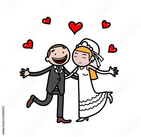 Happy Married Couple Cartoon