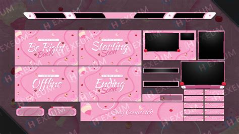 Sweet Tooth Cute Dessert Themed Animated Twitch Overlay Package Hexeum
