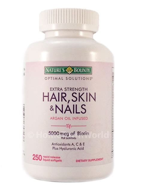 Hair Skin And Nails Natures Bounty Vitamin 5000 Mcg Of Biotin 250