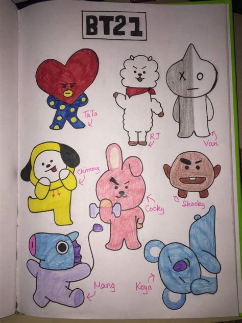 Bt21 Drawings Easy Drawings Army Drawing Bts Drawings Images And